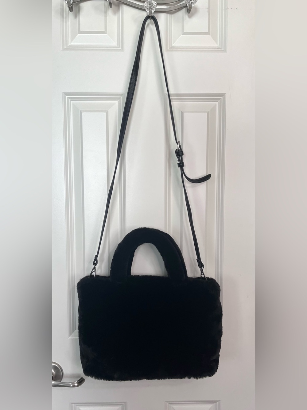 Mix No. 6 Faux Fur Mini Tote Purse with Removable Crossbody Strap